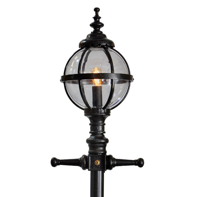 Victorian style globe lamp post in cast iron