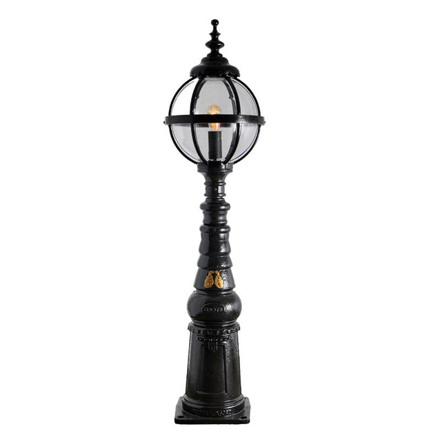 Victorian style globe pedestal light in cast iron