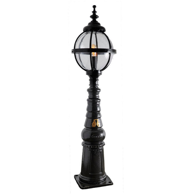 Victorian style globe pedestal light in cast iron