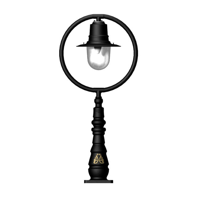 Classic railway style pedestal light in cast iron and steel