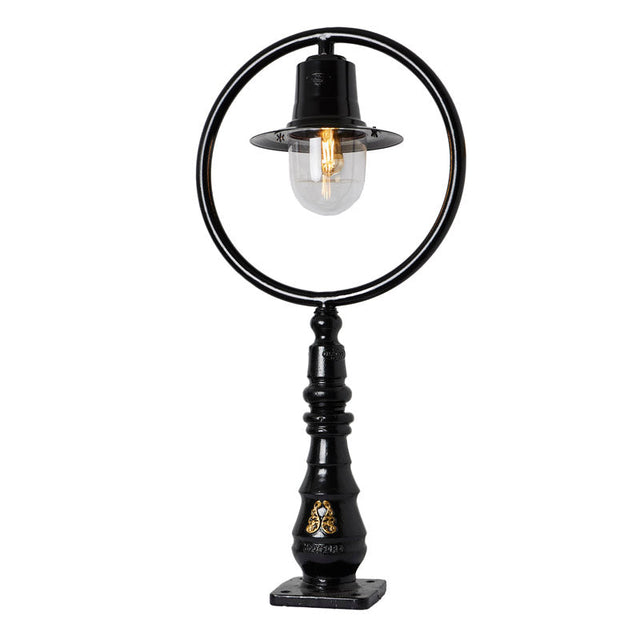 Classic railway style pedestal light in cast iron and steel