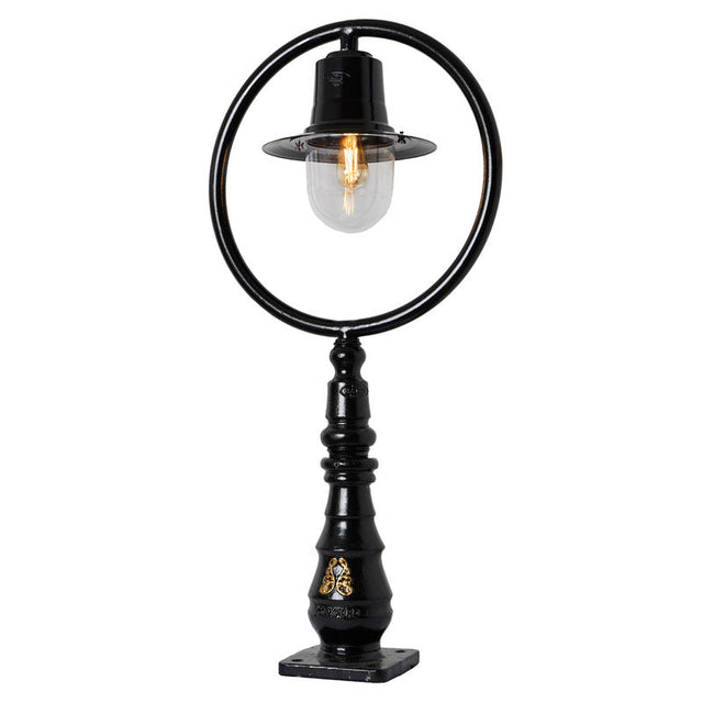 Classic railway style pedestal light in cast iron and steel