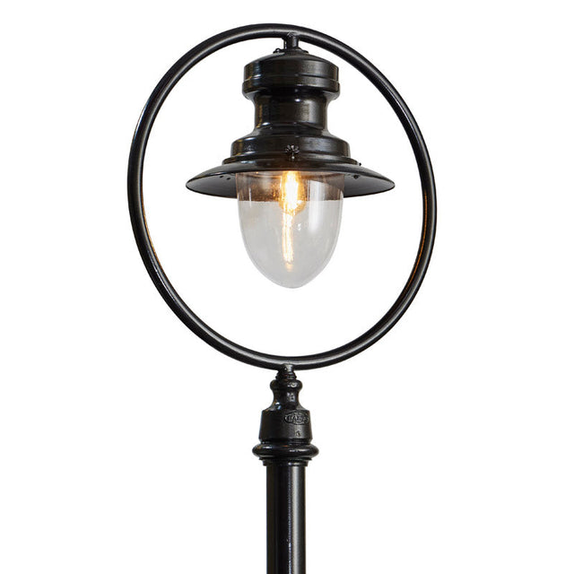 Classic railway style lamp post in cast iron and steel