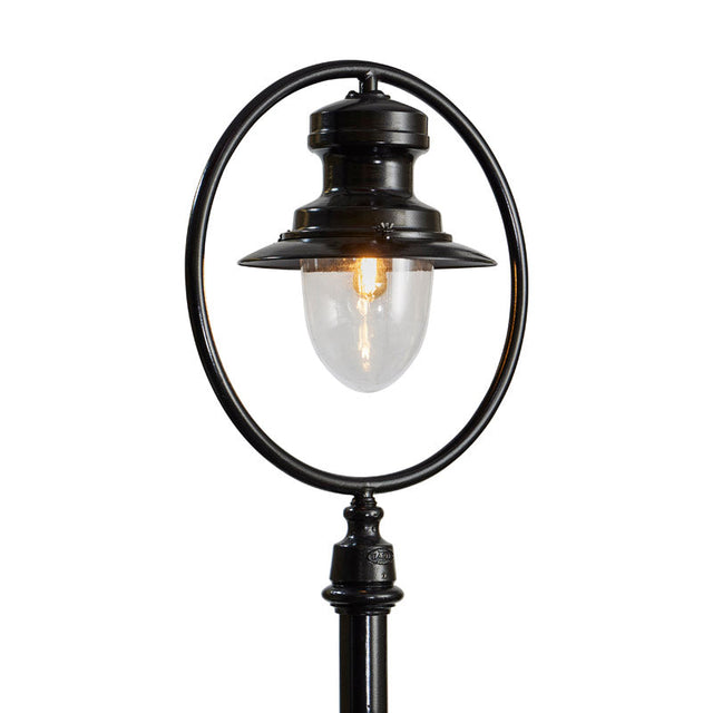 Classic railway style lamp post in cast iron and steel