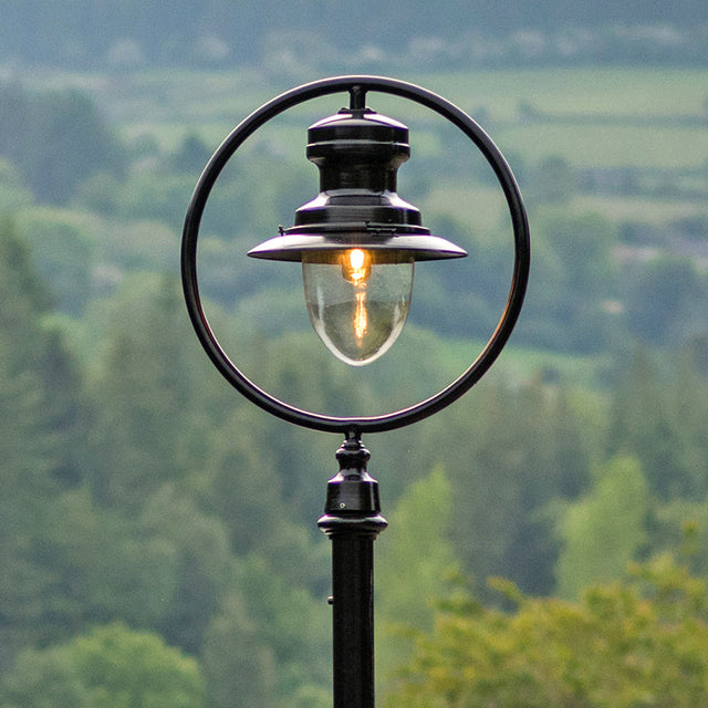 Classic railway style lamp post in cast iron and steel