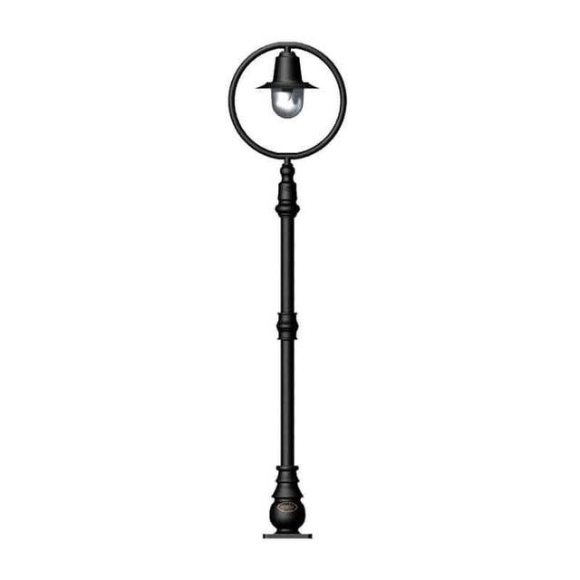 Classic railway style lamp post in cast iron and steel