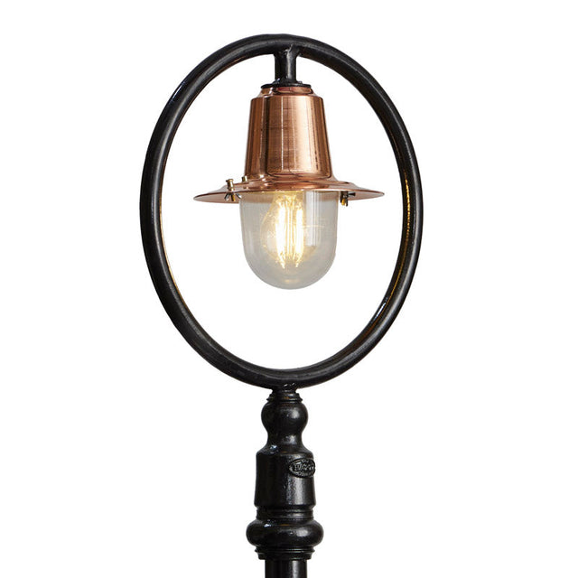 Copper railway style lamp post in cast iron and steel