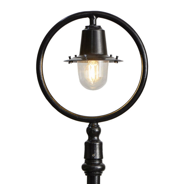 Classic railway style lamp post in cast iron and steel