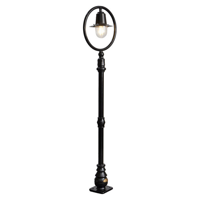 Classic railway style lamp post in cast iron and steel