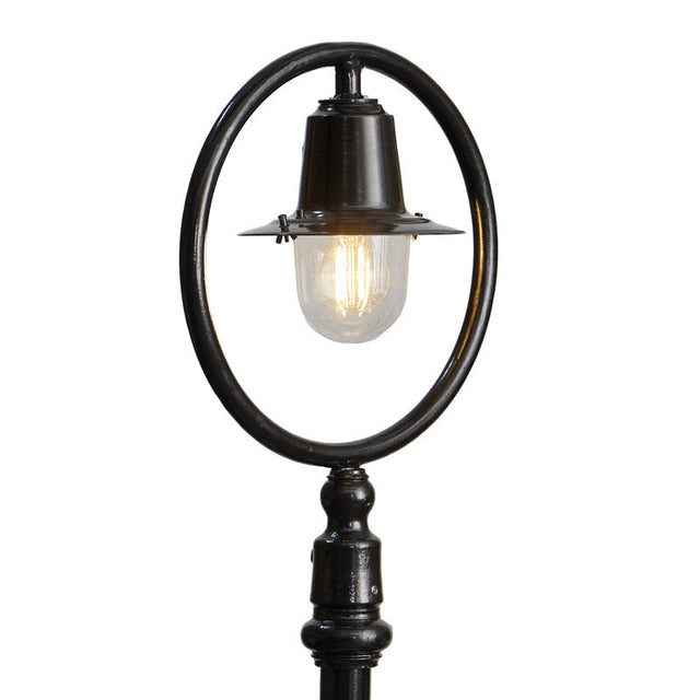 Classic railway style lamp post in cast iron and steel