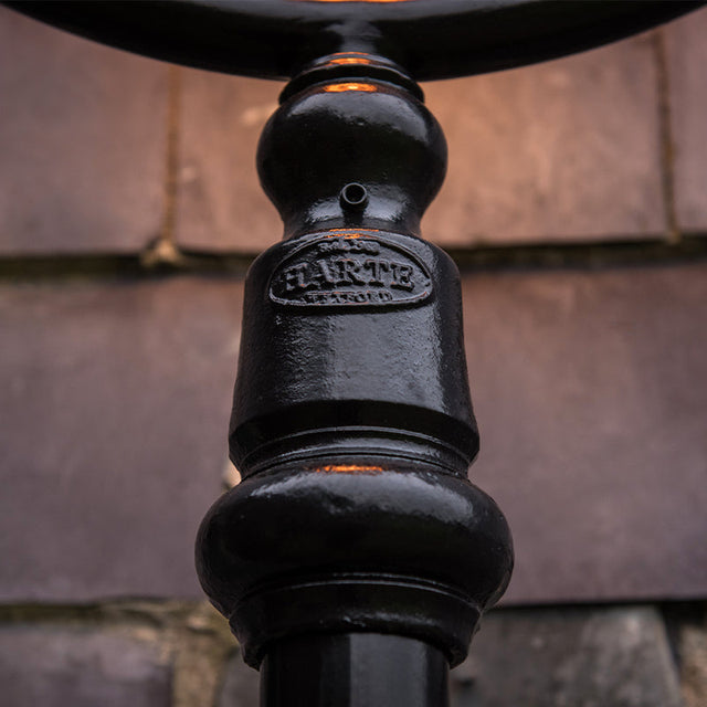 Classic railway style lamp post in cast iron and steel