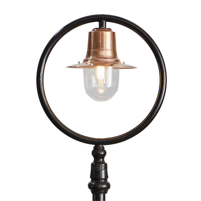 Copper railway style lamp post in cast iron and steel