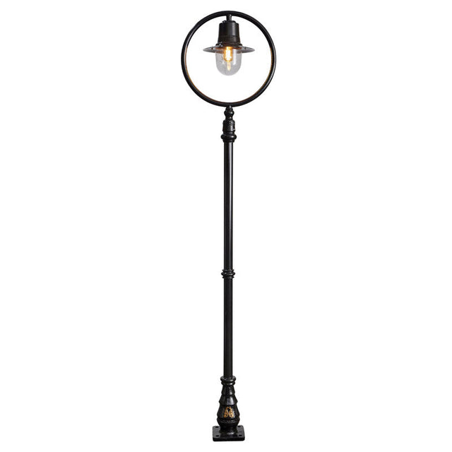 Classic railway style lamp post in cast iron and steel