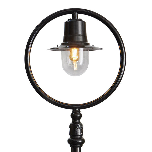 Classic railway style lamp post in cast iron and steel