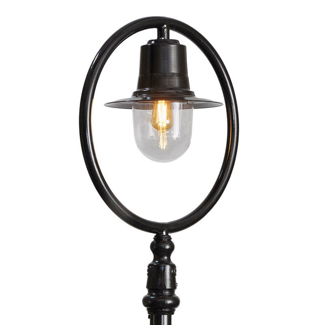 Classic railway style lamp post in cast iron and steel