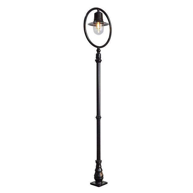 Classic railway style lamp post in cast iron and steel