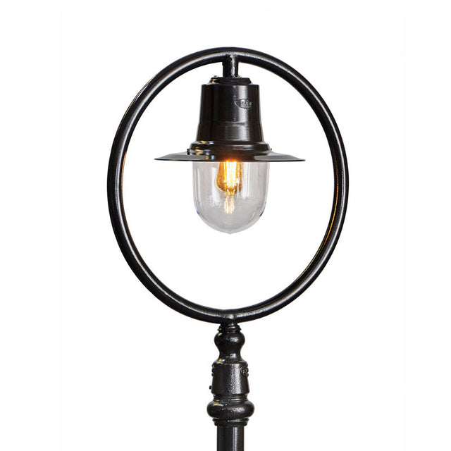 Classic railway style lamp post in cast iron and steel