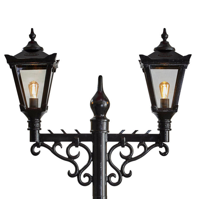 Victorian style large double headed lamp post