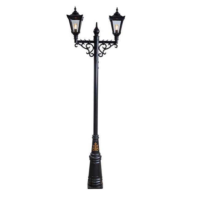 Victorian style large double headed lamp post