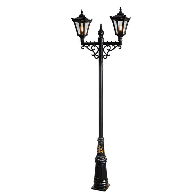 Victorian style large double headed lamp post