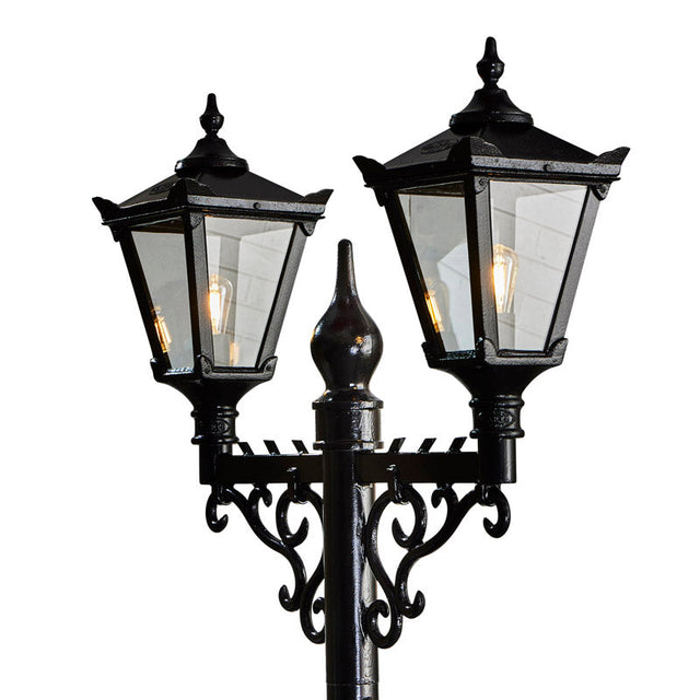 Victorian style large double headed lamp post