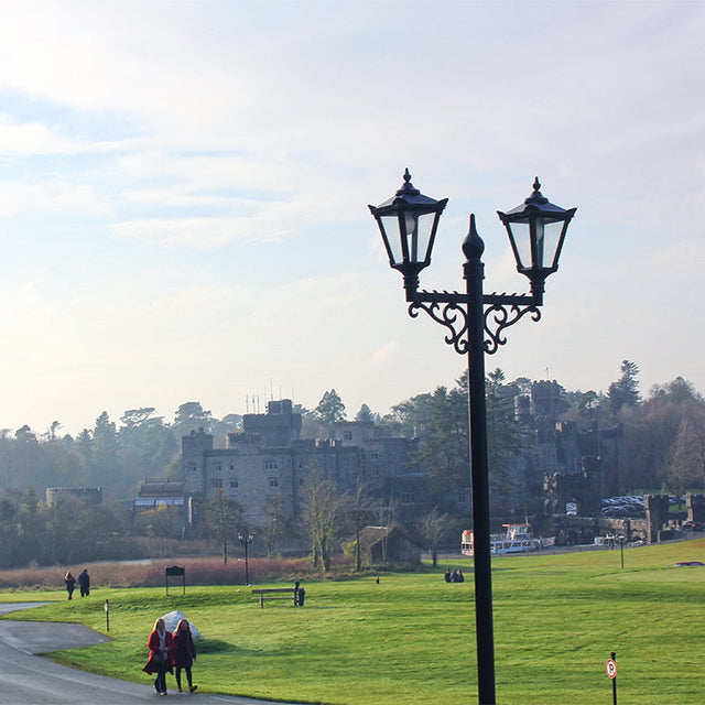 Victorian style large double headed lamp post