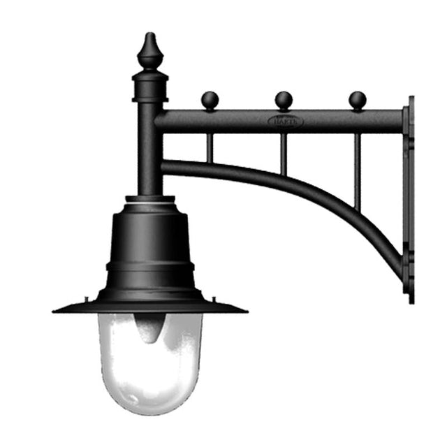 Classic railway style wall light in cast iron and steel