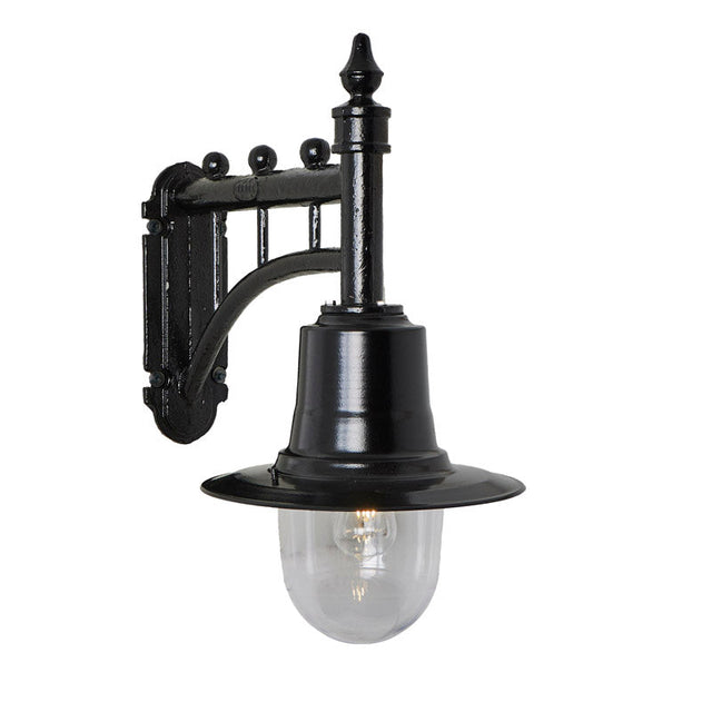 Classic railway style wall light in cast iron and steel