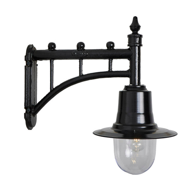 Classic railway style wall light in cast iron and steel