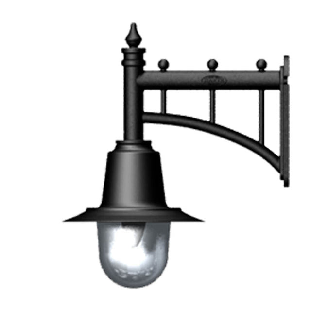 Classic railway style wall light in cast iron and steel