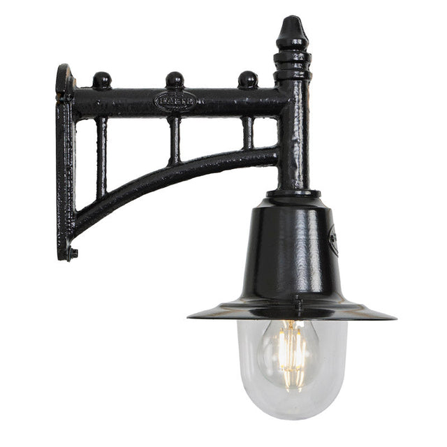 Classic railway style wall light in cast iron and steel