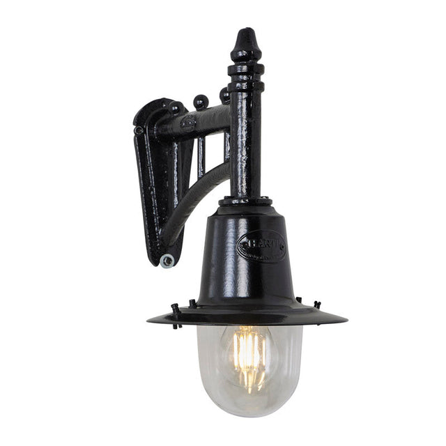 Classic railway style wall light in cast iron and steel