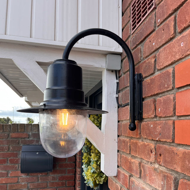 Vintage tear drop wall light in galvanised steel