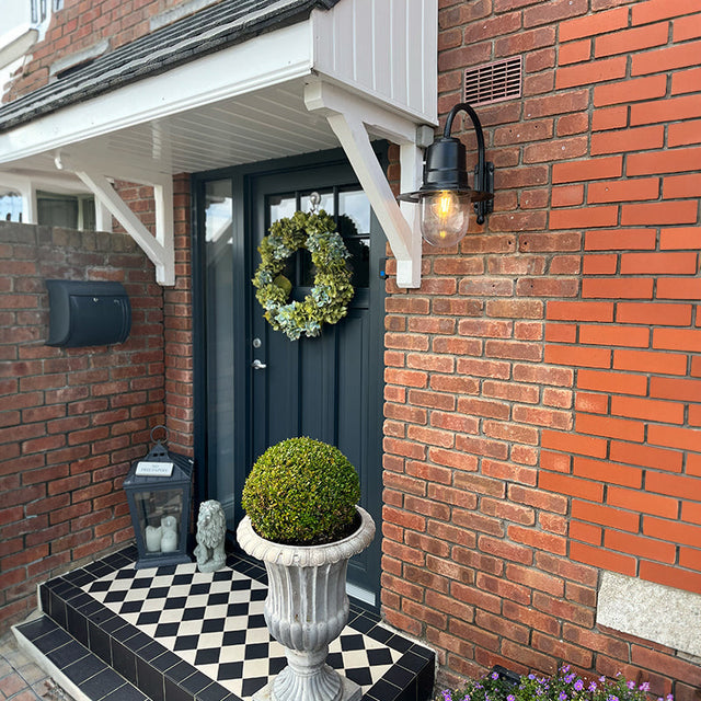 Vintage tear drop wall light in galvanised steel