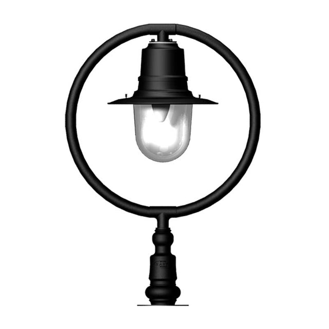 Classic railway style pier light for narrow pier caps