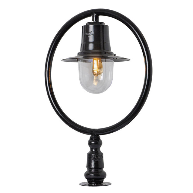 Classic railway style pier light for narrow pier caps