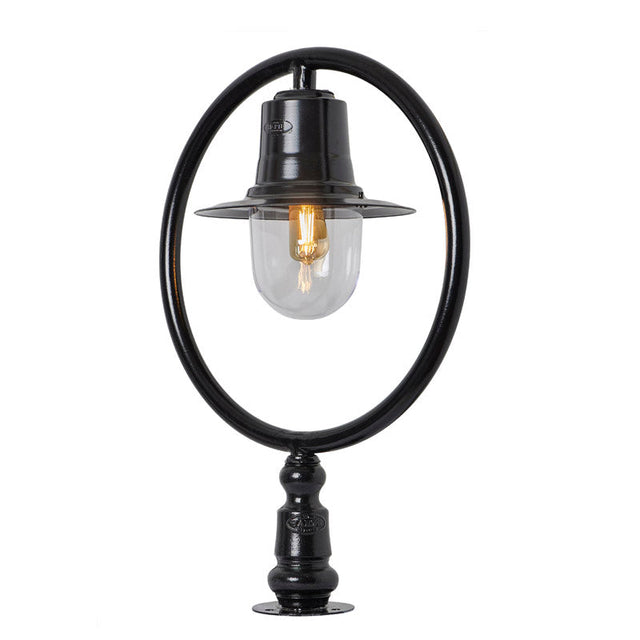 Classic railway style pier light for narrow pier caps