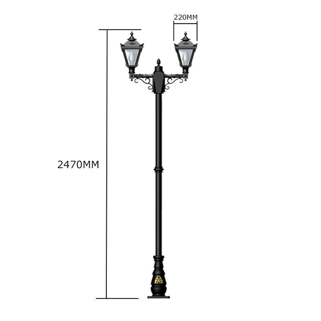 Victorian style medium double headed lamp post