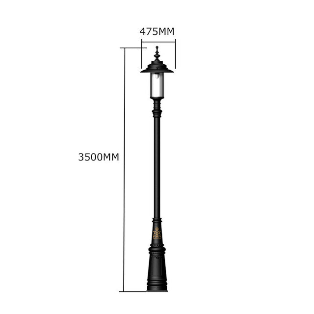 Georgian style lamp post in cast iron and steel