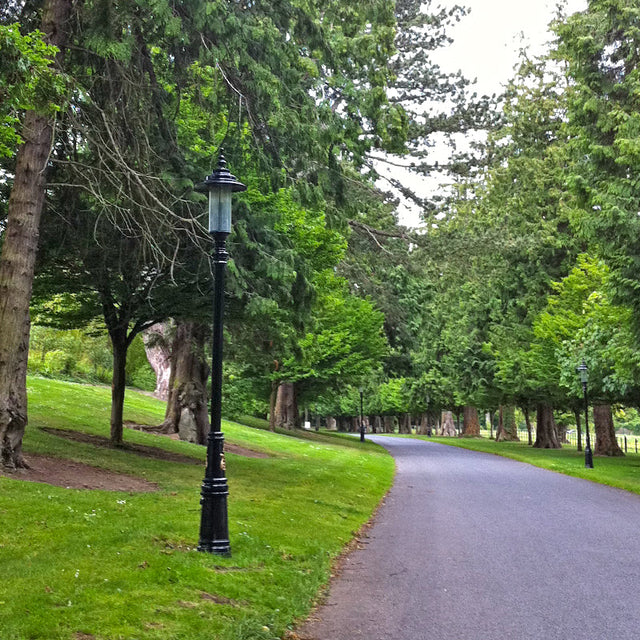 Georgian style lamp post in cast iron and steel