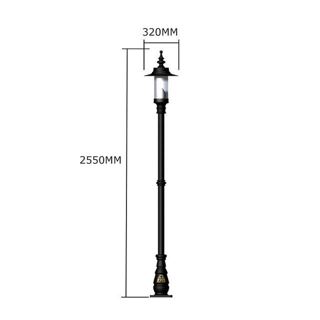 Georgian style lamp post in cast iron and steel