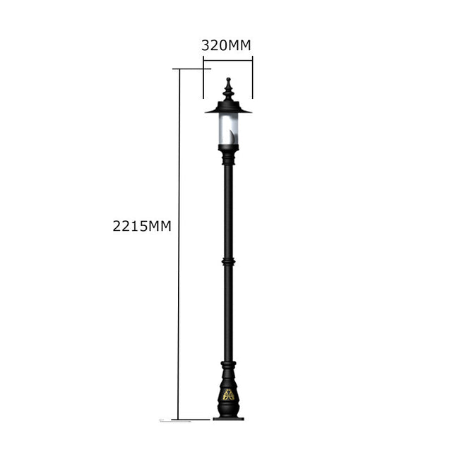 Georgian style lamp post in cast iron and steel