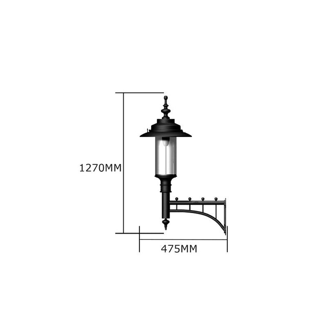 Large Georgian style wall light in cast iron and steel