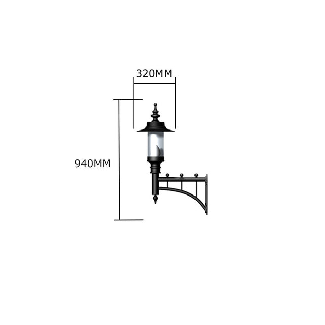 Georgian style wall light in cast iron and steel