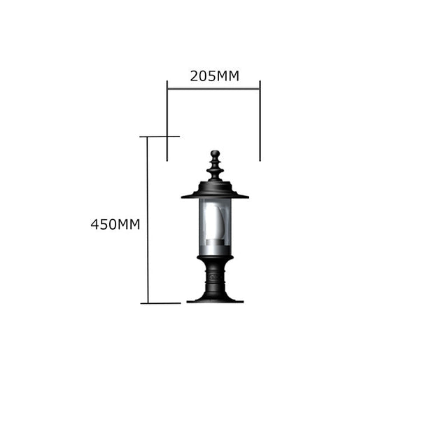 Georgian style pier light for flat piers