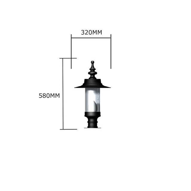 Georgian style pier light in cast iron and steel