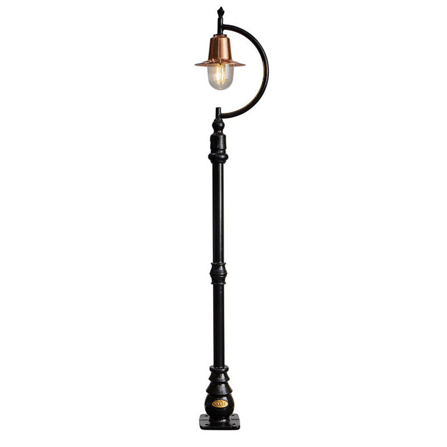 Vintage tear drop lamp post in copper, cast iron and steel