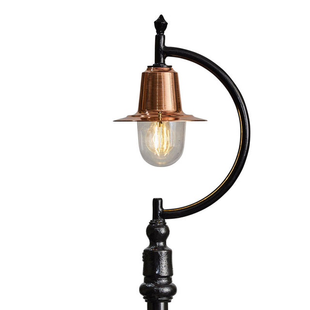 Vintage tear drop lamp post in copper, cast iron and steel