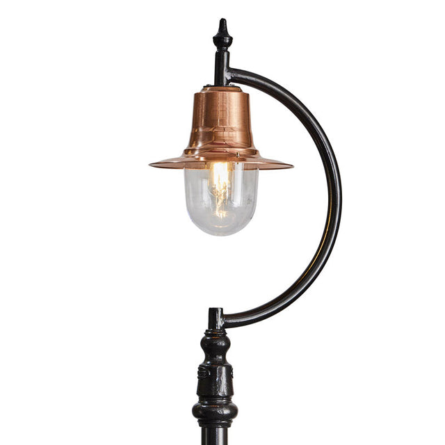 Vintage tear drop lamp post in copper, cast iron and steel