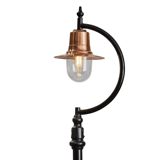 Vintage tear drop lamp post in copper, cast iron and steel